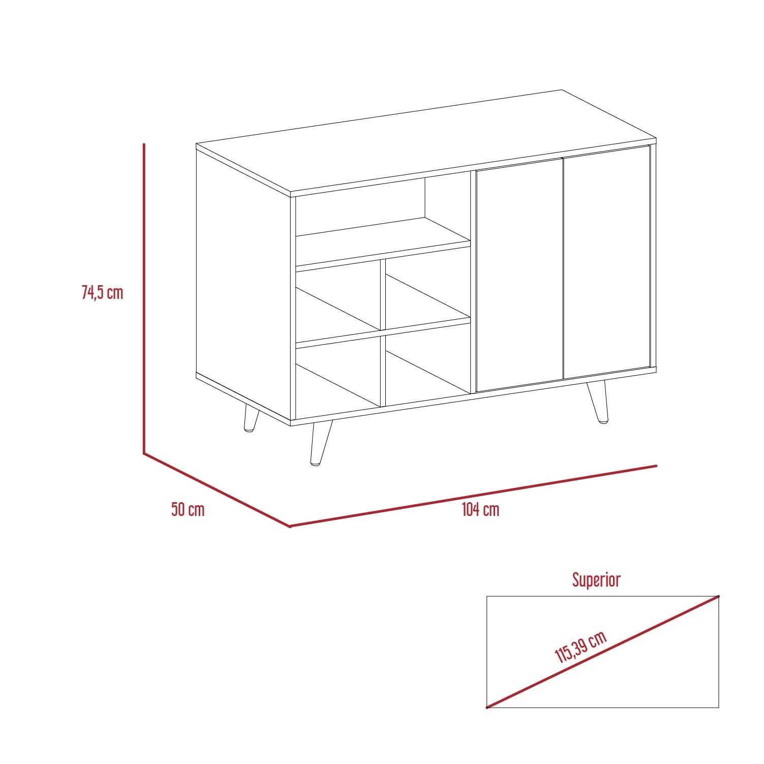 Recibidor Bora Rta Rovere + Blanco