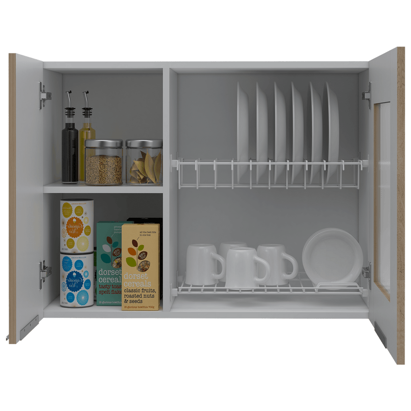 Mueble Superior Cocina Forte Rta Blanco + Rovere