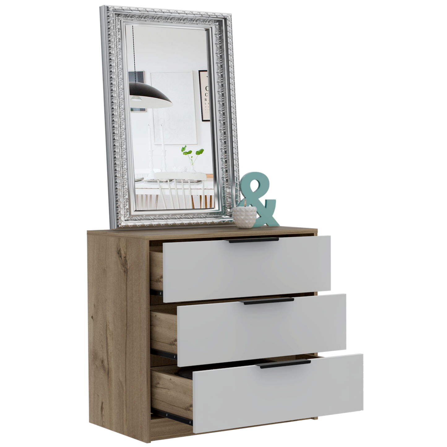 Comoda 3 Cajones Kaia Rta Duna + Blanco
