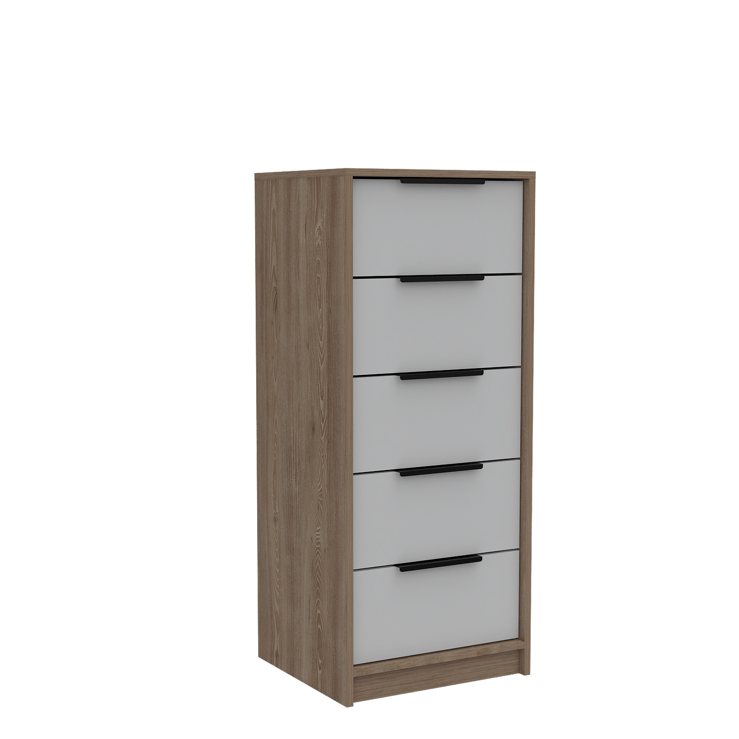 Comoda 5 Cajones Kaia Rta Miel + Blanco