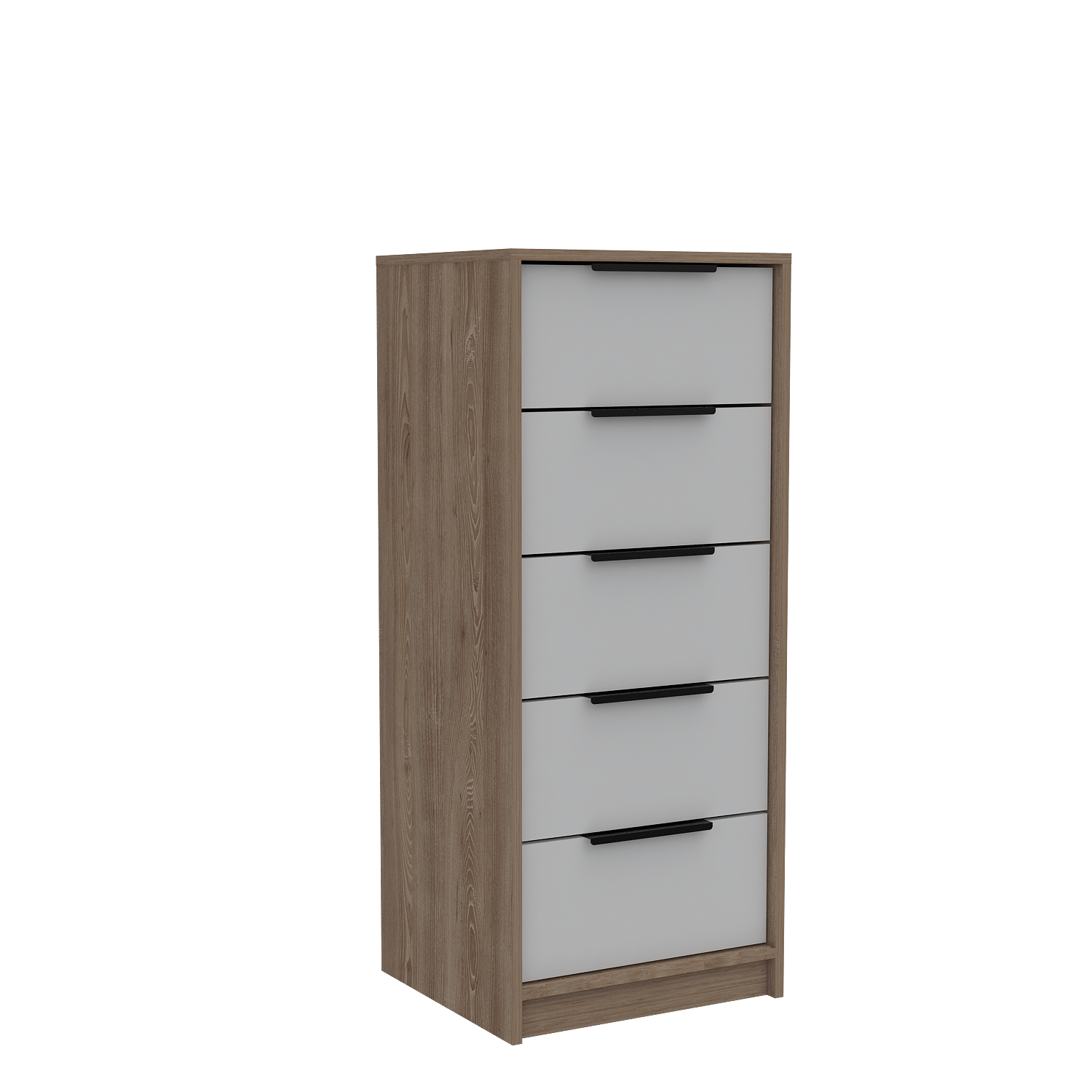 Comoda 5 Cajones Kaia Rta Miel + Blanco