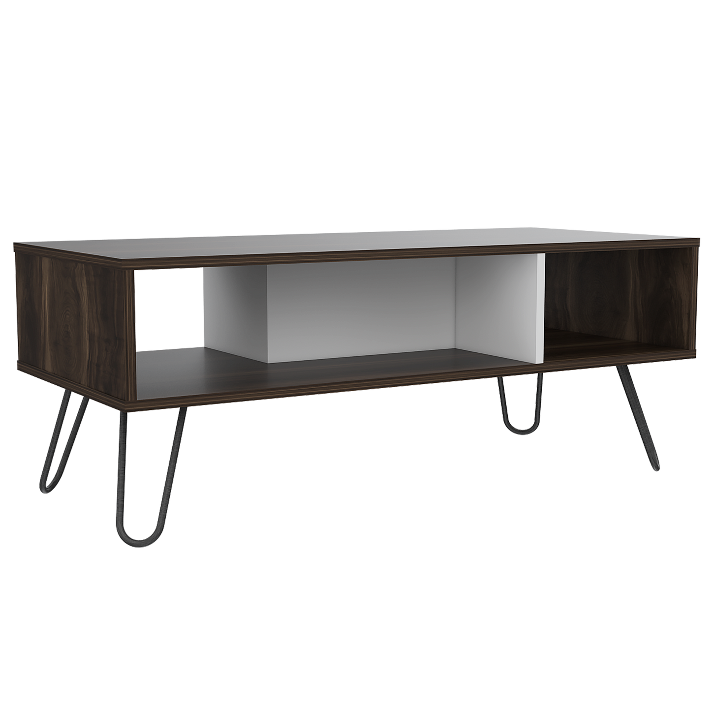 Mesa De Centro Vassel Rta Nogal + Blanco