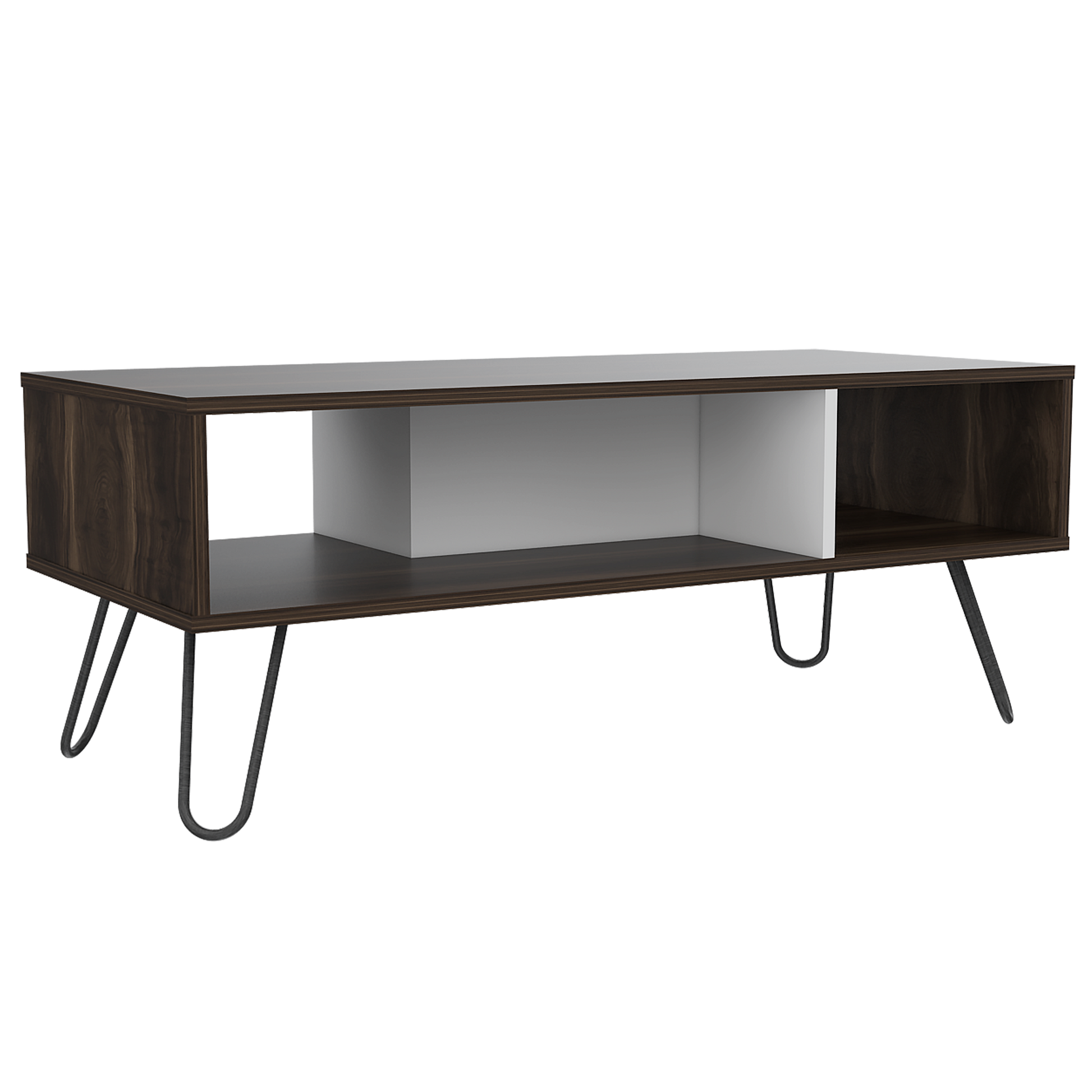 Mesa De Centro Vassel Rta Nogal + Blanco