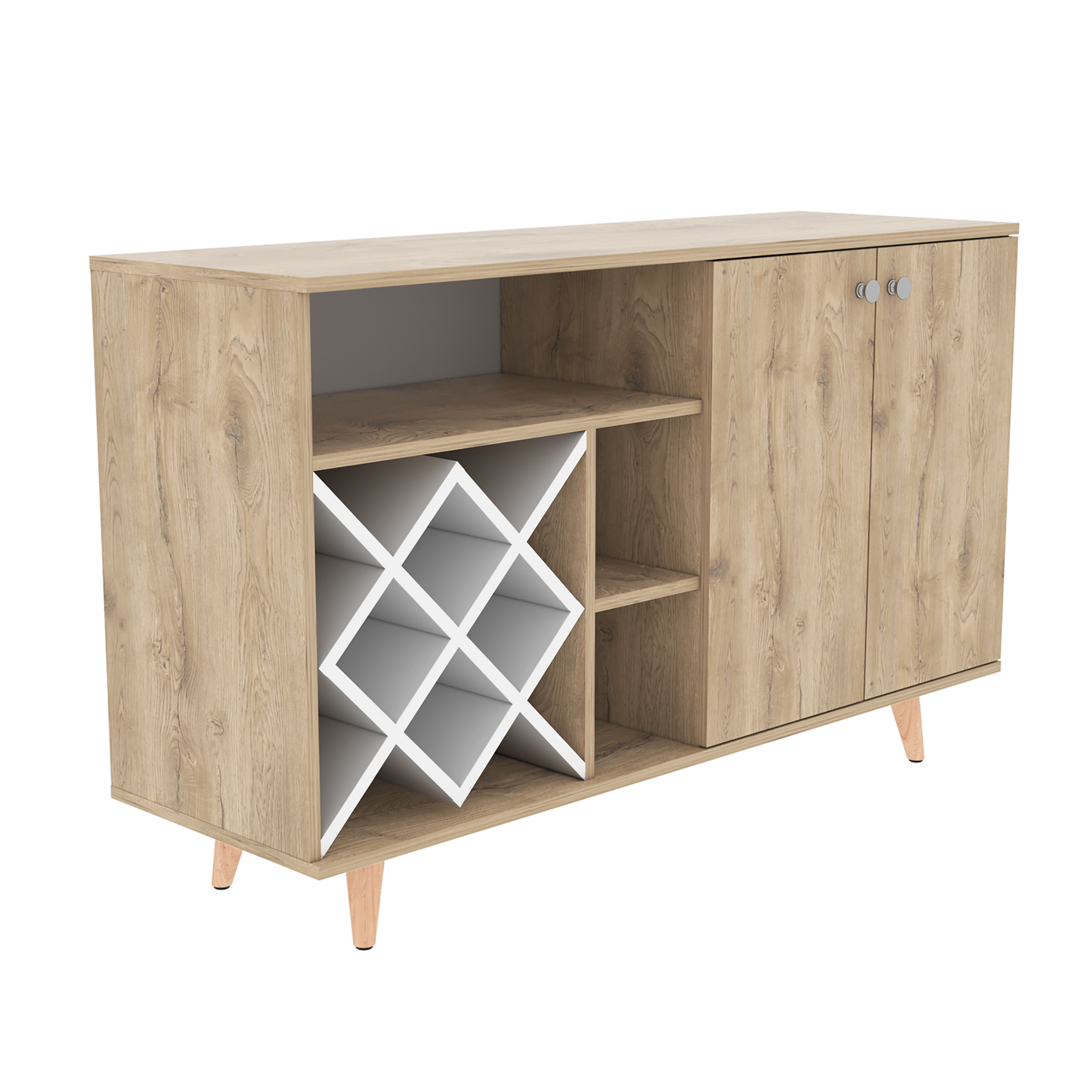 Mueble Bar Vithi Rta Macadamia + Blanco