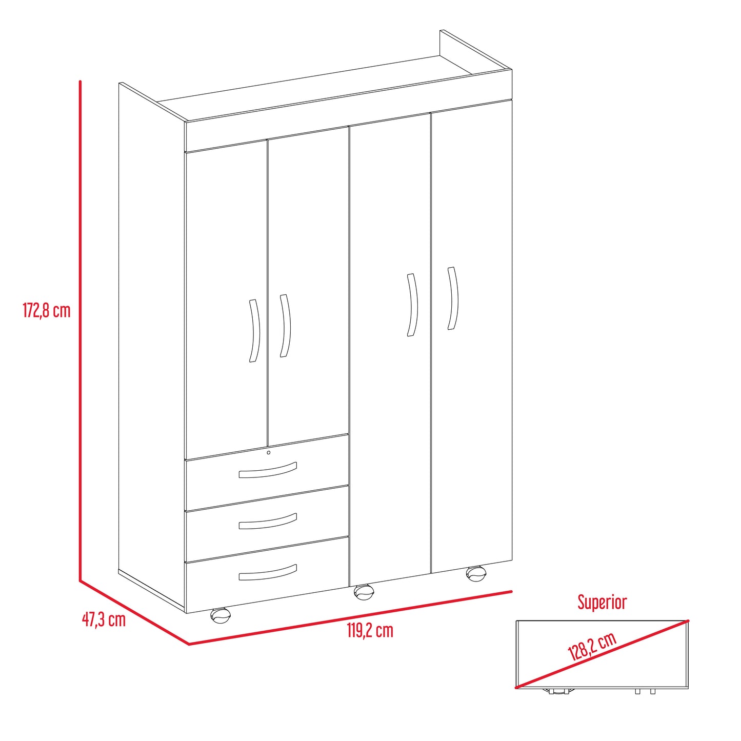 Closet Denver 172 X 120 X 47 Rta Wengue