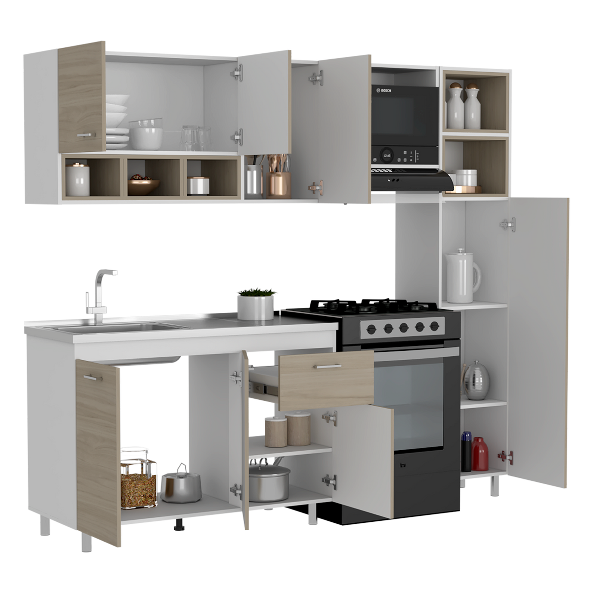 Cocina Completa 220 Lisz Rta Nacar + Blanco N/A
